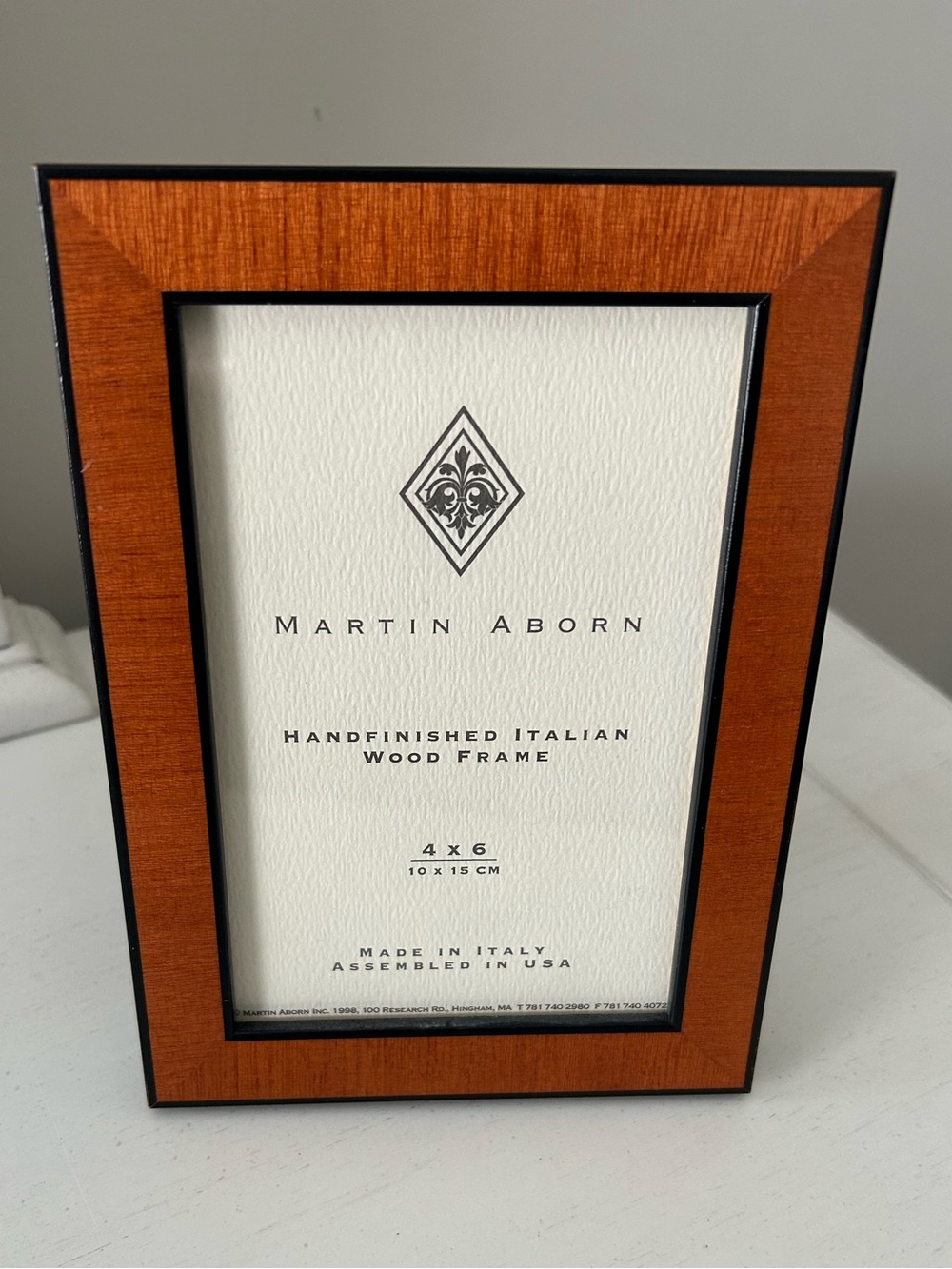 Martin Aborn Handfinished Crafted Italian Wood Photo Frame w/Black Trim 4 by 6